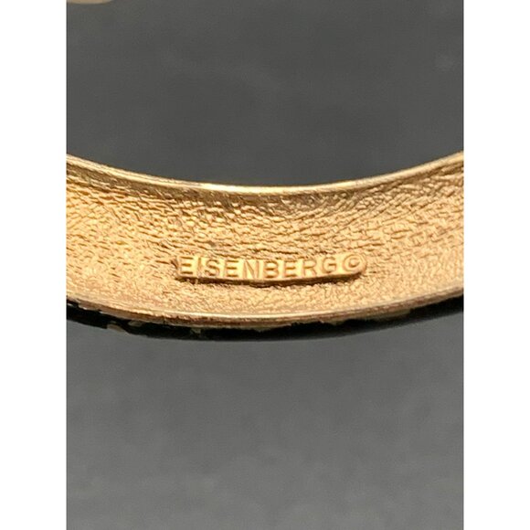 VTG Eisenberg Red Mosaic Hinged Bangle Bracelet 60s Jewelry Collectible - Picture 4 of 8